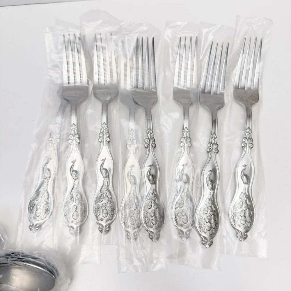 Wallace Peacock 45 Piece Service for 8 Stainless Steel 18/10 Flatware Set NEW